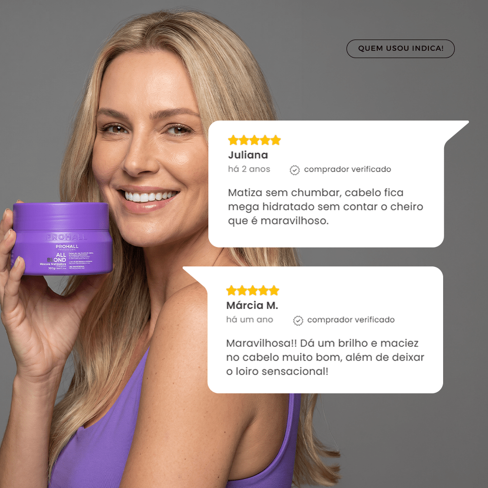Máscara Matizadora: Loiro Sem Tons Amarelados | All Blond 300g - Prohall