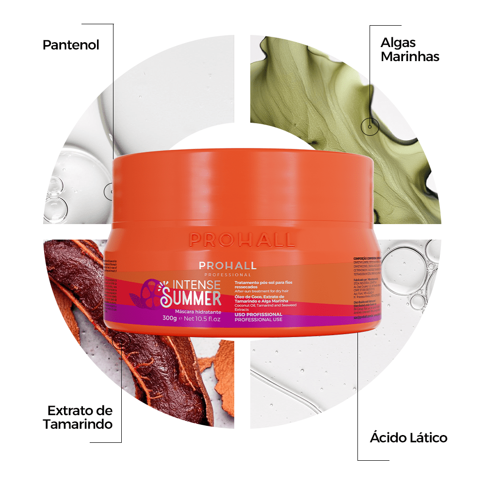 Máscara Nutritiva: Brilho Imediato nos Fios | Intense Summer 300g - Prohall