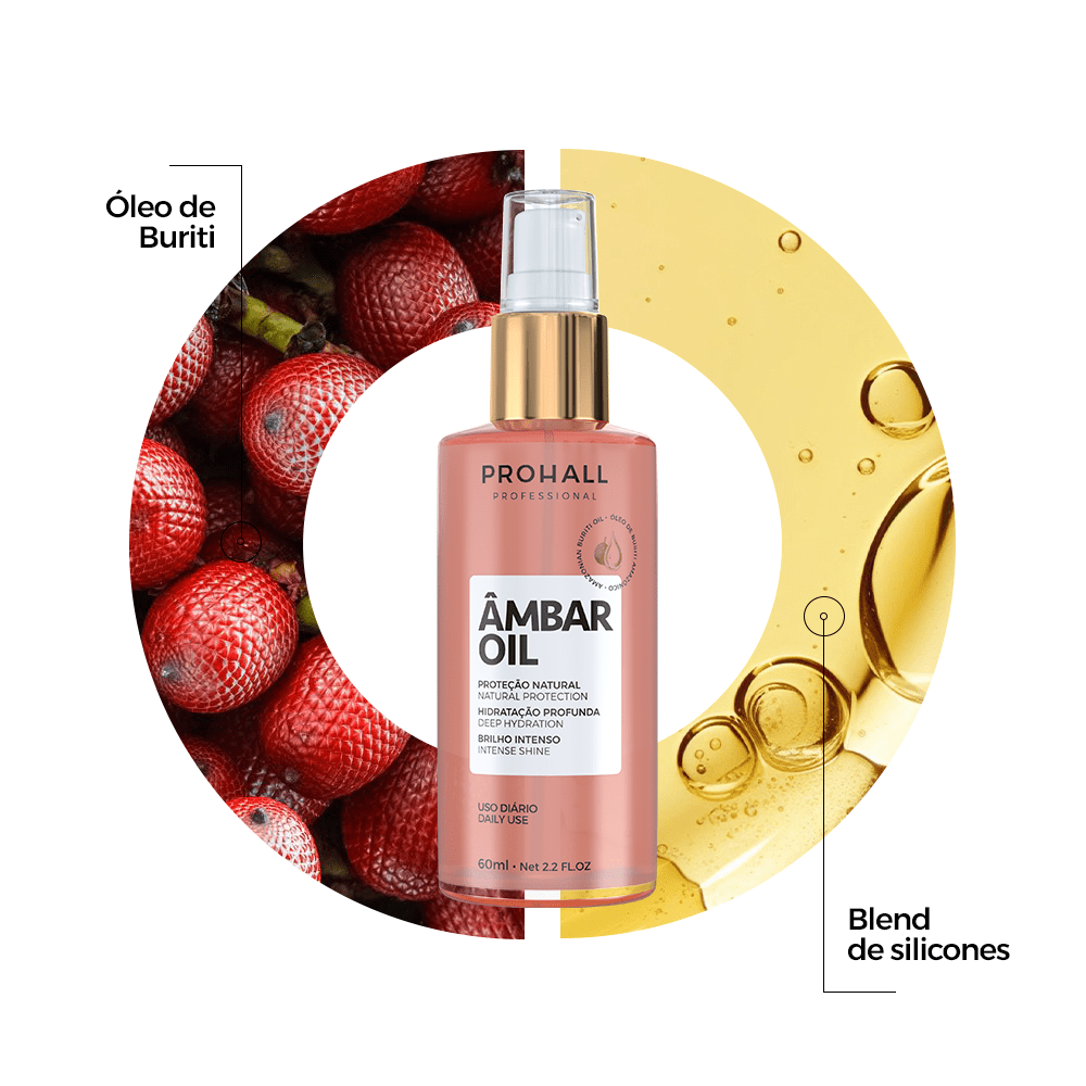 Óleo Finalizador Brilho Espelhado para Cabelo Opaco | Ambar Oil Elixir 60ml - Prohall