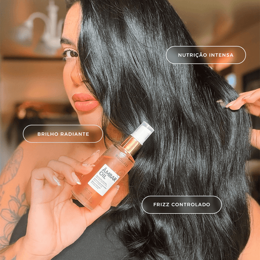 Óleo Finalizador Brilho Espelhado para Cabelo Opaco | Ambar Oil Elixir 60ml - Prohall