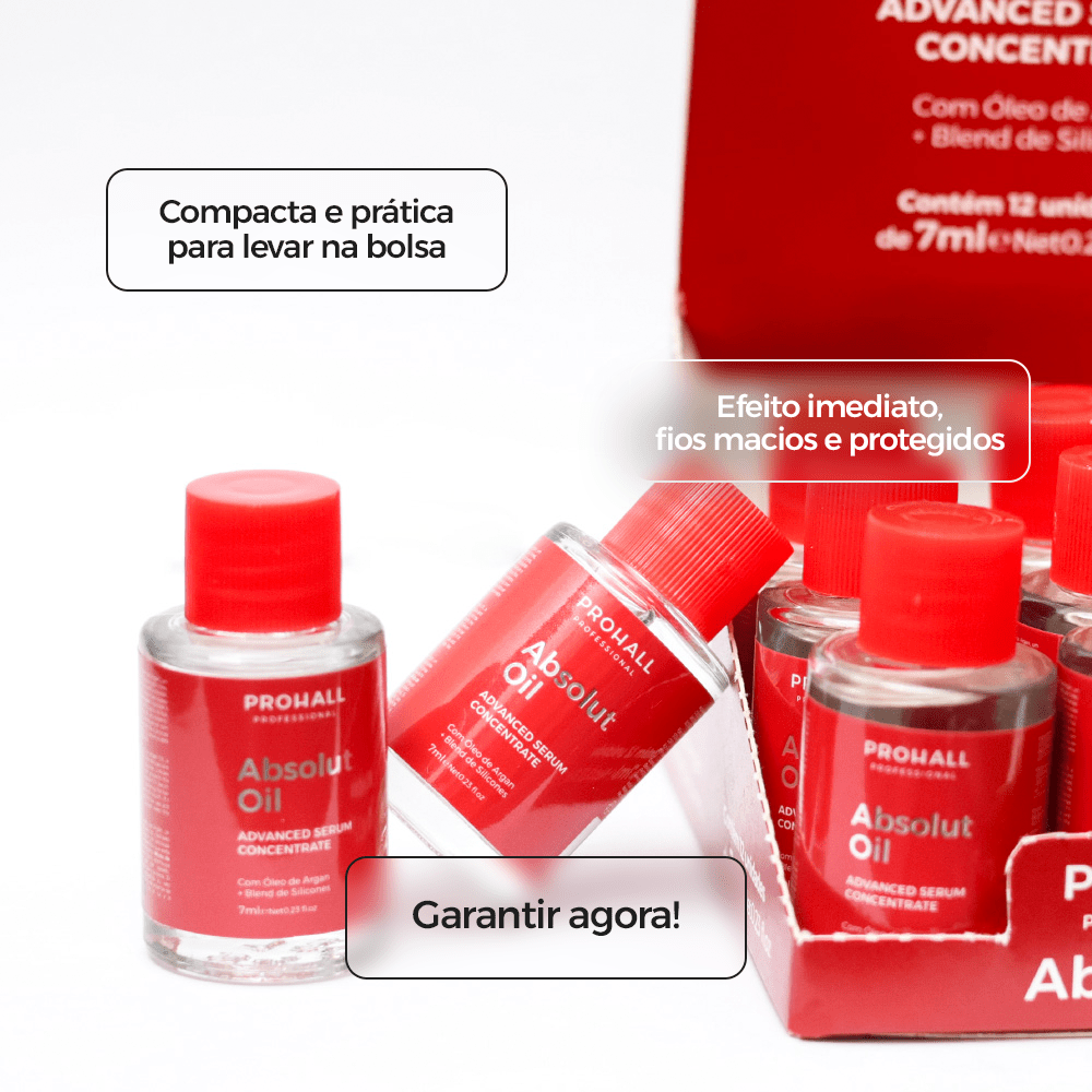 Óleo Reparador de Pontas Sérum Absolut Oil Caixa Com 12 x 7ml - Prohall