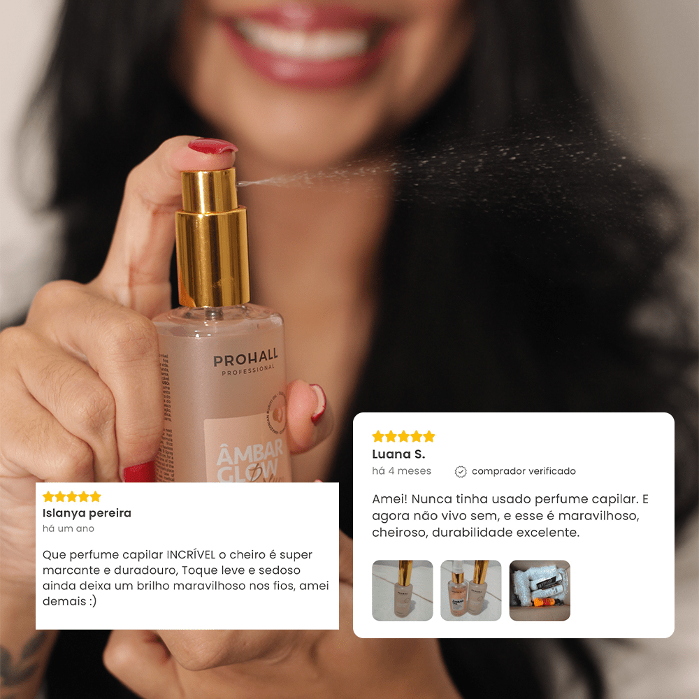 Perfume Capilar Ambar Glow intense parfum 60ml - Prohall