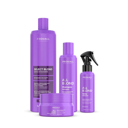 Select Blond 1L + Linha All Blond Manutenção e Nutrição para Loiros - Prohall
