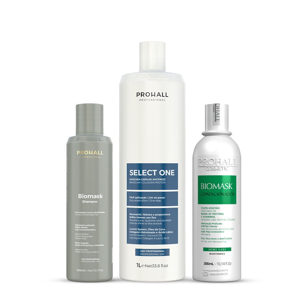 Select One Um Só Passo 1L + Shampoo e Condicionador Biomask - Prohall
