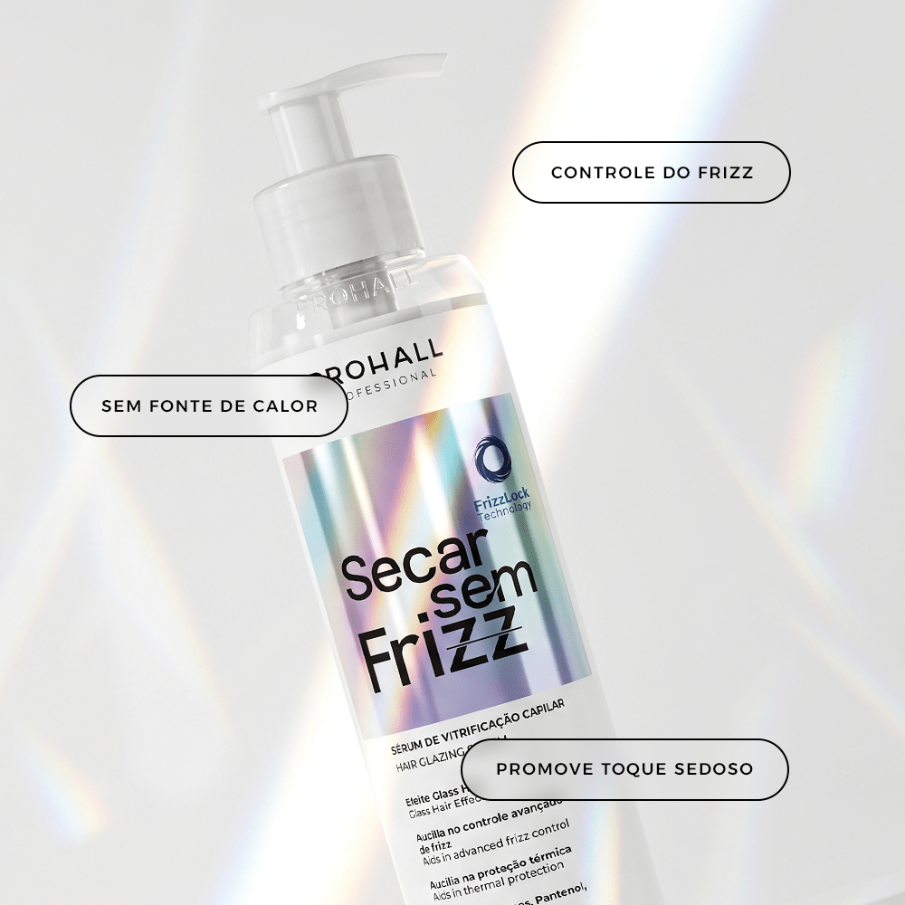 Sérum de Vitrificação: Brilho Vidrado nos Fios | Secar sem Frizz - Prohall