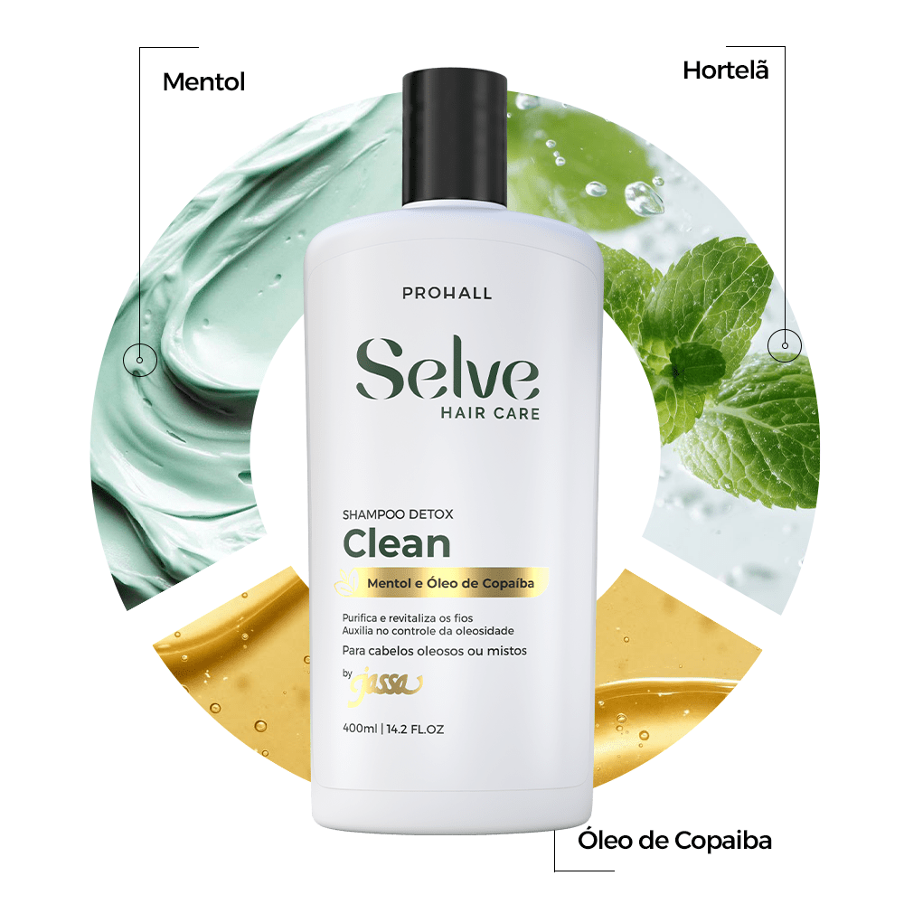 Shampoo Detox para o Couro Cabeludo e Controle da Oleosidade | Selve Clean - Prohall