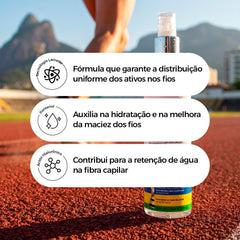 Spray Capilar 6 em 1 Partiu Treino | Proteção UV e Antifrizz Pré Treino - Prohall