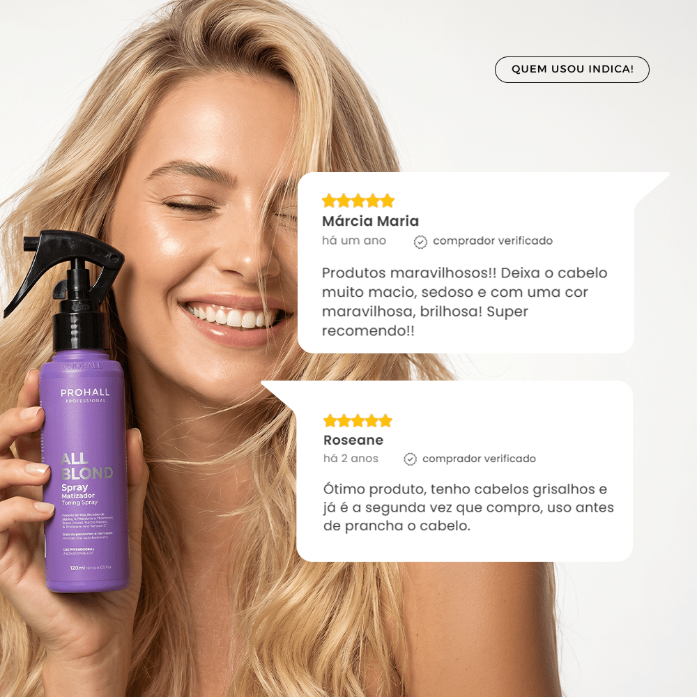 Spray Matizador e Térmico: Adeus Amarelado | All Blond 120ml - Prohall