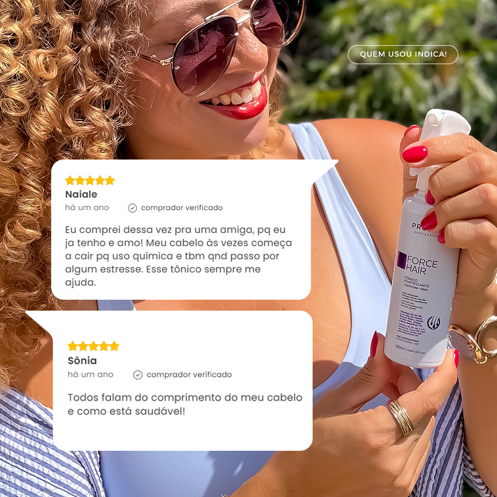 Tônico Capilar de Crescimento Acelerado: Menos Queda | Force Hair 120ml - Prohall