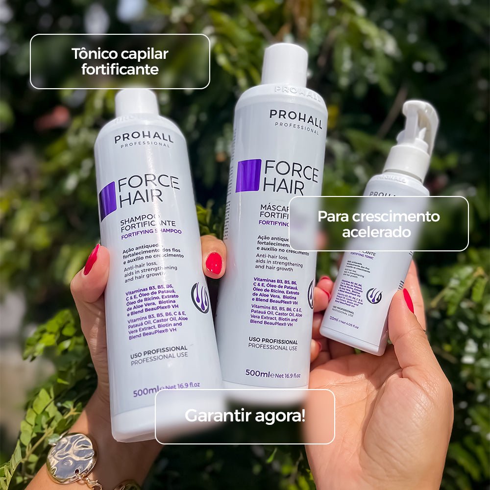 Tônico Force Hair 120ml + Suplemento Force Hair 60 cápsulas - Prohall