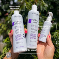 Tônico Force Hair 120ml + Suplemento Force Hair 60 cápsulas - Prohall