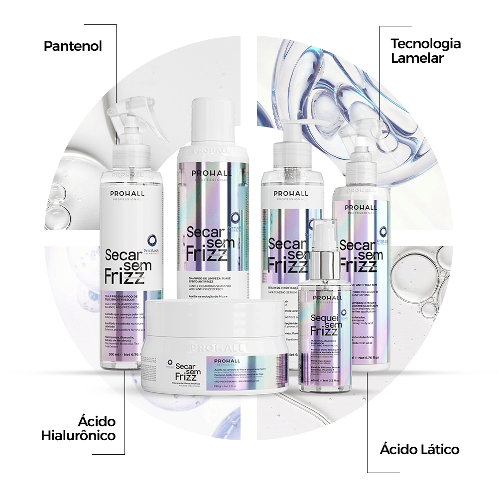 Tratamento Completo Antifrizz Sem Secador: Blindagem contra Umidade | Secar sem Frizz - Prohall
