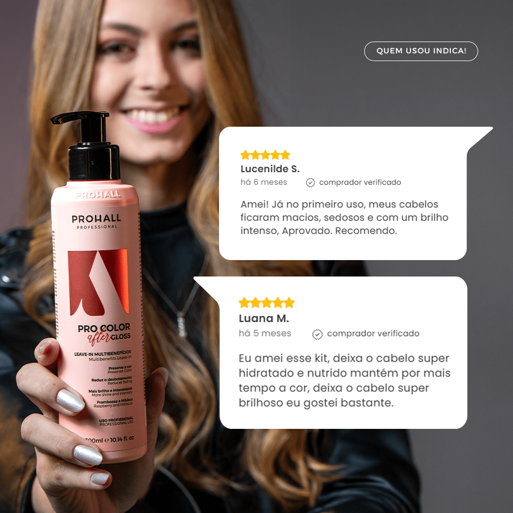 Tratamento Completo Pós-Coloração: Cor Viva e Protegida por Mais Tempo | After Gloss - Prohall