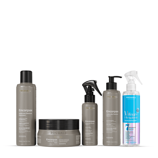 Tratamento para Encorpar Fios Encorpax: Shampoo, Leave-in, Sérum, Máscara + Milagre Obrigatório 200ml - Prohall